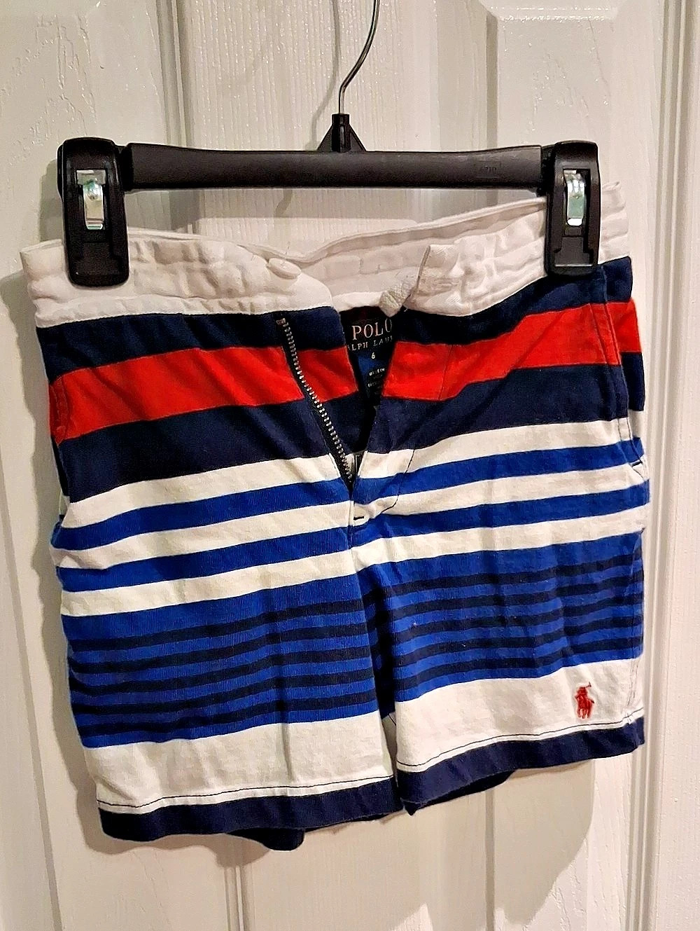 Polo Ralph Lauren Boys Striped Cotton Shorts Boys Size 6 Blue & White
